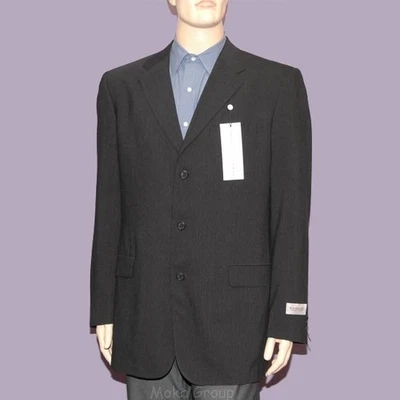 男式 Emanuel Ungaro 羊毛夹克尺寸 40 L 黑色运动外套西装外套全新带标签 — 第 1/2 张图片