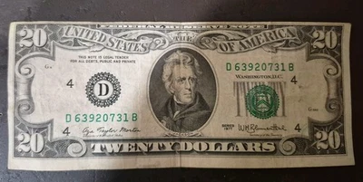 1977 Series Legal Tender $20 Twenty Dollar Bill RARE Uneven Cut MAKE OFFER - Image 1 of 2