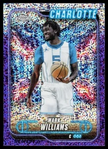Mark Williams 2024-25 Topps Chrome Purple Speckle Refractor #/299 SN Charlotte - Bild 1 von 2