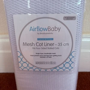 Airflow by Breathable Baby Mesh Cot Safety Liner - 35 cm - Fits Solid End Cots. - Picture 1 of 5