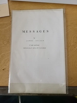 JENNY HOLZER Mensajes 1988 SELLADOS 6 juegos de pegatinas Foto 1 de 3