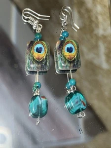 Peacock Earrings - Picture 1 of 7