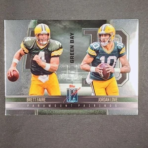 🟢⚪🟢2024 TOPPS SIGNATURE CLASS JORDAN LOVE BRETT FAVRE PARAMOUNT PAIRINGS - Picture 1 of 2