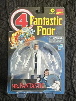 Tarjeta retro Hasbro Marvel Legends Mr Fantastic Comics Fantastic Four 4 Foto 1 de 2