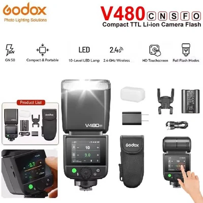 Godox V480 TTL Speedlite Flash Light Fr Sony Canon Nikon Fuji Olympus PK V860III - Image 1 of 4