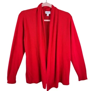 Croft & Barrow neu mit Etikett rot weich dehnbar Langarm offen Cardigan Pullover Größe M - Bild 1 von 7