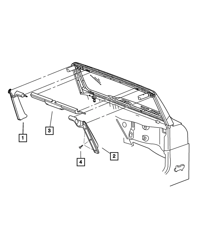 Jeep Wrangler 2003-2006 moldura de parabrisas izquierdo OEM NUEVO GENUINO MOPAR 5HE55DX9AC Foto 1 de 1