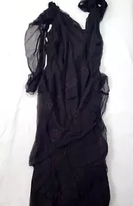 Jones New York Evening Dress Long Maxi Women's Size 6 SILK Black Maroon Vintage - Picture 1 of 9