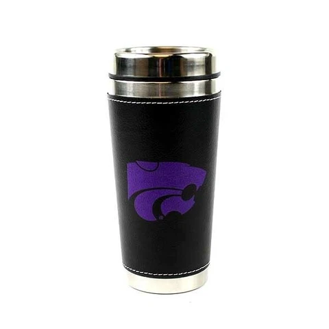 Kansas State Wildcats 16oz Leather Wrapped Steel Tumbler - NCAA Cover