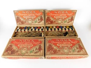 2 Sets Early NOMA Christmas Lights Beads Bakelite Mazda Bulbs Working in Boxes - Picture 1 of 19