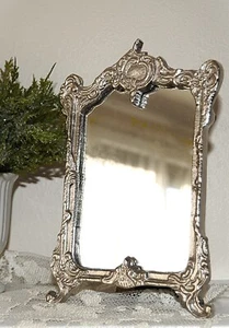 Rectangular Ornate Freestanding Mirror Metal Frame Retro Vintage Antique Style - Picture 1 of 2