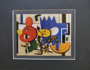 Litografía offset 1971 Fernand Leger ""Composición con canario amarillo"" enmarañada - Imagen 1 de 2