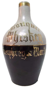 BOUQUET WHISKEY HUMPHREY & MARTIN (Phila) Antique Pottery Fancy Liquore Jug - Picture 1 of 12