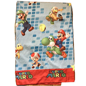 Nintendo Super Mario Brothers One Full Size Flat Sheet Super Mario Yoshi Bowser 