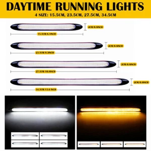 2x Tira de luces de faros DRL/LED de funcionamiento diurno lámpara de señal de giro secuencial - Imagen 1 de 12