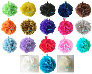 7" Flower Kissing Ball Wedding Silk Rose Party Pomander - 20 Colors available