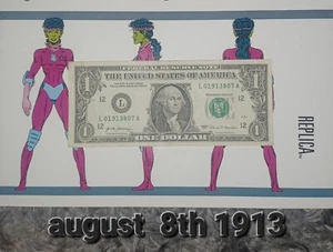 US Currency $1 Bill Birthday Note, Series 2017, (L) 8-7-1913 Great Keeper 💥 - Picture 1 of 2