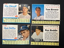 1962 Post #64 Don Schwall #56 Chuck Schilling 1963 #50 Tom Brewer #53 Don Buddin