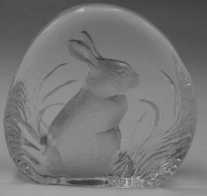 MATS JONASSON SIGNATURE COLLECTION RABBIT BUNNY PAPERWEIGHT CRYSTAL SIGNED - Picture 1 of 4