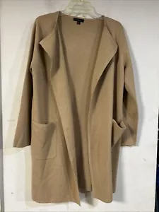 J.Crew Womens Juliette Collarless Merino Wool Blend Sweater Blazer Camel Small - Picture 1 of 4