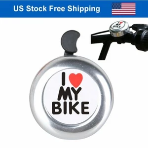 I Like My Bike Aluminum Bike Bicycle Cycling Handlebar Bell Ring Alarm Silver - Picture 1 of 10