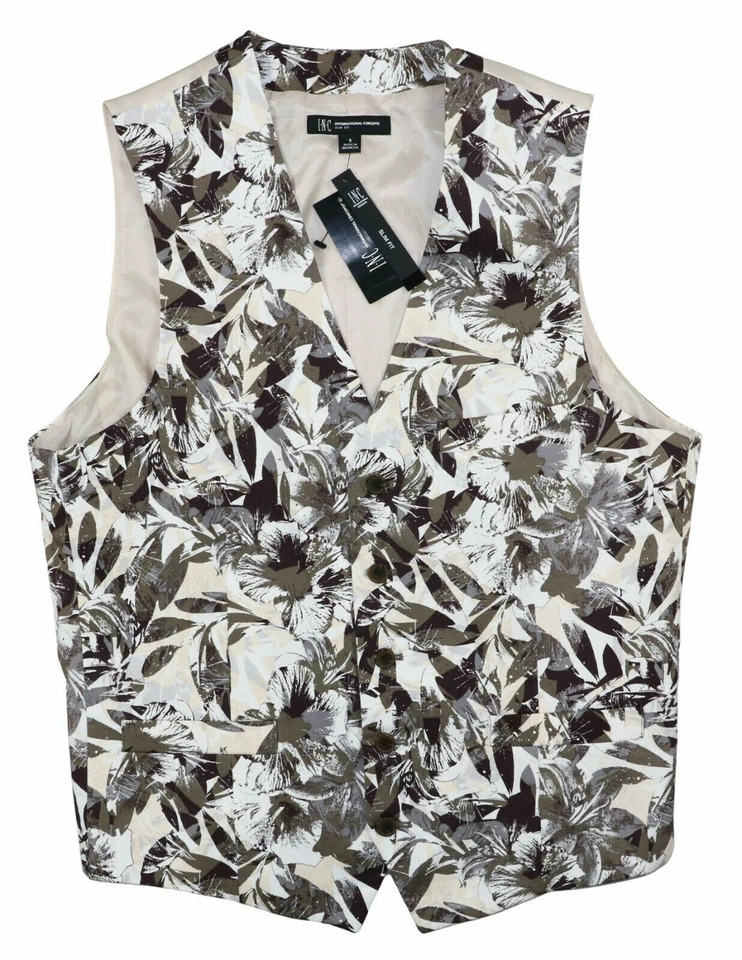 Chaleco Traje Para Hombre INC International Concepts Calce Ajustado Tropical Botánico Floral Nuevo con Etiquetas Foto 1 de 1