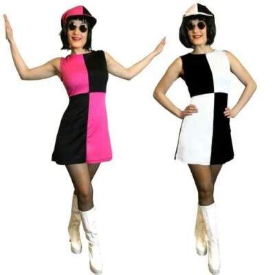 SOWEST Ladies Mod Girl Costume Adult 60s 70s Go Go Womens Swinging Sixties Fancy Dress