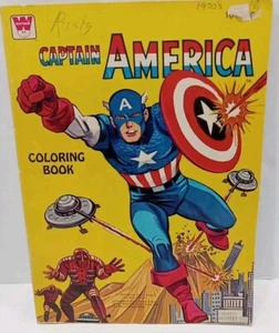1966 Whitman Coloring Book Captain America 25% Used - Foto 1 di 21