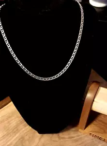 Sterling Forever Interlocking Curb Silver Chain - Picture 1 of 6