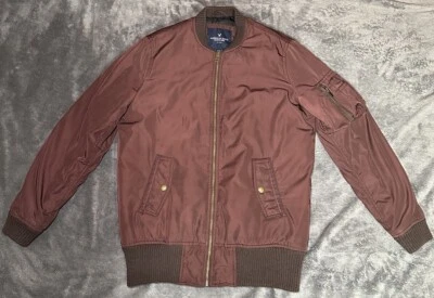 Chaqueta Bomber AMERICAN EAGLE Misses Mujer’s Damas Talla Pequeña Borgoña Foto 1 de 4