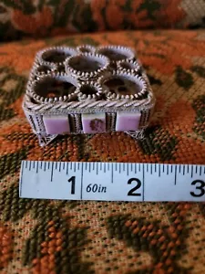Vintage FLORENZA Revival Design Metal and Tile Lipstick Holder - Picture 1 of 8