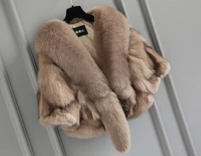 100% Real Genuine Fox Fur Coat Women's Fur Jacket Luxury Fluffy FUR Overcoat Foto 1 de 4