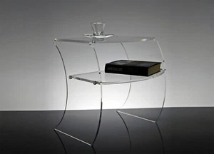 Slato Comodino da notte design moderno in plexiglass trasparente Urano - Foto 1 di 6