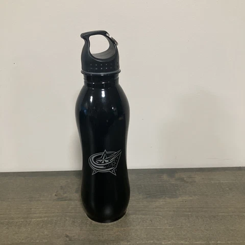Columbus Blue Jackets NHL 25 Oz. Stainless Water Bottle Cap Black Silver Hockey Cover