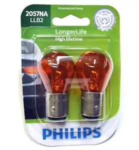 Philips LongerLife 2057NA 27/6.7W Dos Bombillas Frente Señal de Vuelta Luz - Picture 1 of 7