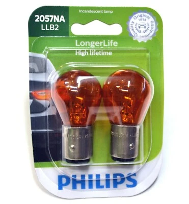 Philips LongerLife 2057NA 27/6.7W Two Bulbs Front Turn Signal Light Replace Lamp - Image 1 of 4
