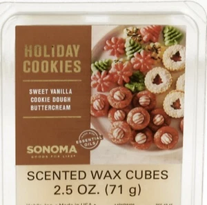 Lot 2 Sonoma Scented Wax Cubes Melts HOLIDAY COOKIES - Vanilla, Buttercream -New - Picture 1 of 1