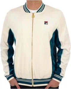 Fila Vintage Miguel Velour Mk1 Track Top Gardenia/Deep Lagoon - Picture 1 of 3