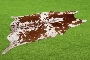 Alfombra 100 % genuina de piel de vaca alfombra de cuero 22,15 pies cuadrados (58 "x 55") A-302 - Imagen 1 de 3