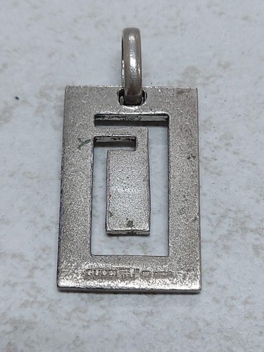 Autentico ciondolo Gucci placca logo G argento 925 solo accessorio 15 1g