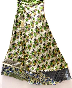 Incredible-art Vintage Silk Sari Magic Wrap Skirt Reversible Double Layer skirt, - Picture 1 of 6
