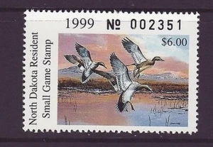 ND-18   1999  North Dakota  State Duck Stamp    DSS - Picture 1 of 1