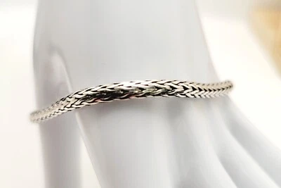 Pulsera vintage Estate cola de zorro plata de ley 925 7,5" 4 mm 8,97 gr cierre de gancho Foto 1 de 4