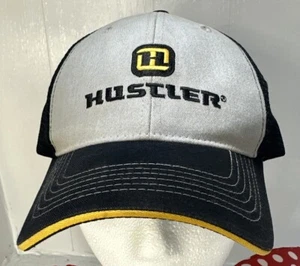 Hustler Lawnmower Baseball Cap Hat Mesh Adjustable Black Advertising On Back - Picture 1 of 7
