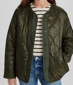 $300 Velvet By Graham & Spencer Women's Green Reversible Quilted Jacket Size L - Picture 1 of 5