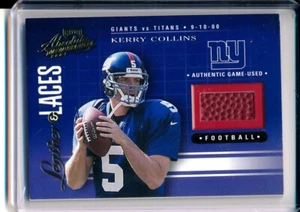 2001 Absolute Memorabilia Leather and Laces #LL12 Kerry Collins /825 - Picture 1 of 1
