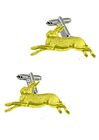A2 Hare  Fine English Chrome Gold Plated Pewter Cufflinks Gift Suit