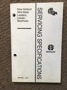 New Holland Skid Steer loaders & Loader Backhoes Servicing Specifications Manual - Picture 1 of 8