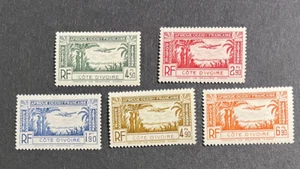 Costa de Marfil 1940 Omnibus Air Mail Scott # C1-C5, MNH - Imagen 1 de 1