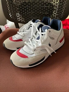 NUEVO Polo Ralph Lauren Hombre Trackster 200 Tenis Cuero Blanco Gamuza Para hombres 12 - Imagen 1 de 6